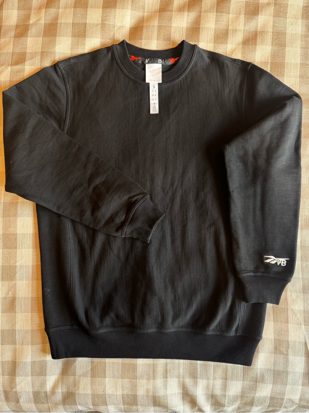 Reebok x Victoria Beckham VB Black Cotton Crewneck Sweatshirt Size Small
